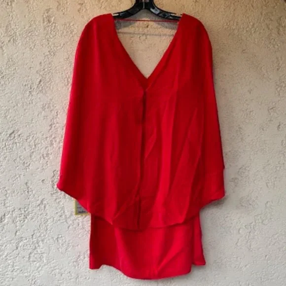 Halston V-Neck Cape Dress – new with tags - Picture 2 of 8